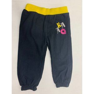AKAVKS Girls Toddler Size 2T Sweatpants Track Pants Black Yellow AKA Trim Jogger